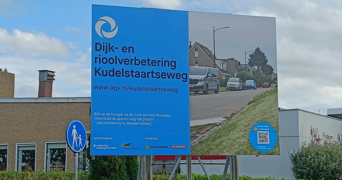 Werk aan dijk Kudelstaartseweg ligt stil door kabels en leidingen