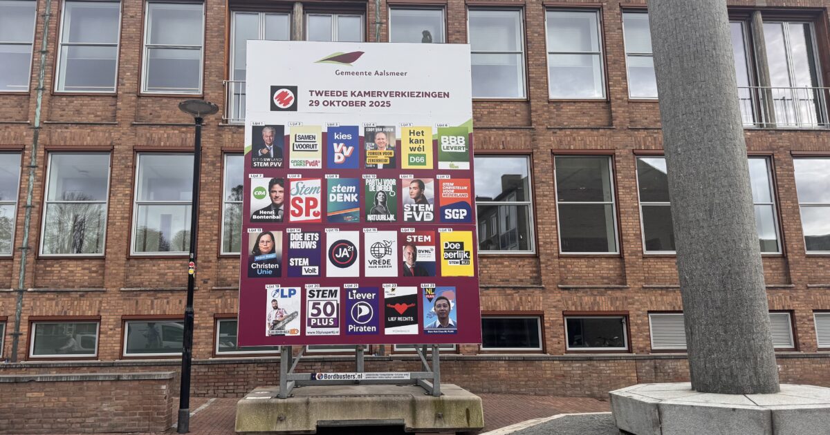 Verkiezing Tweede Kamer op woensdag 29 oktober